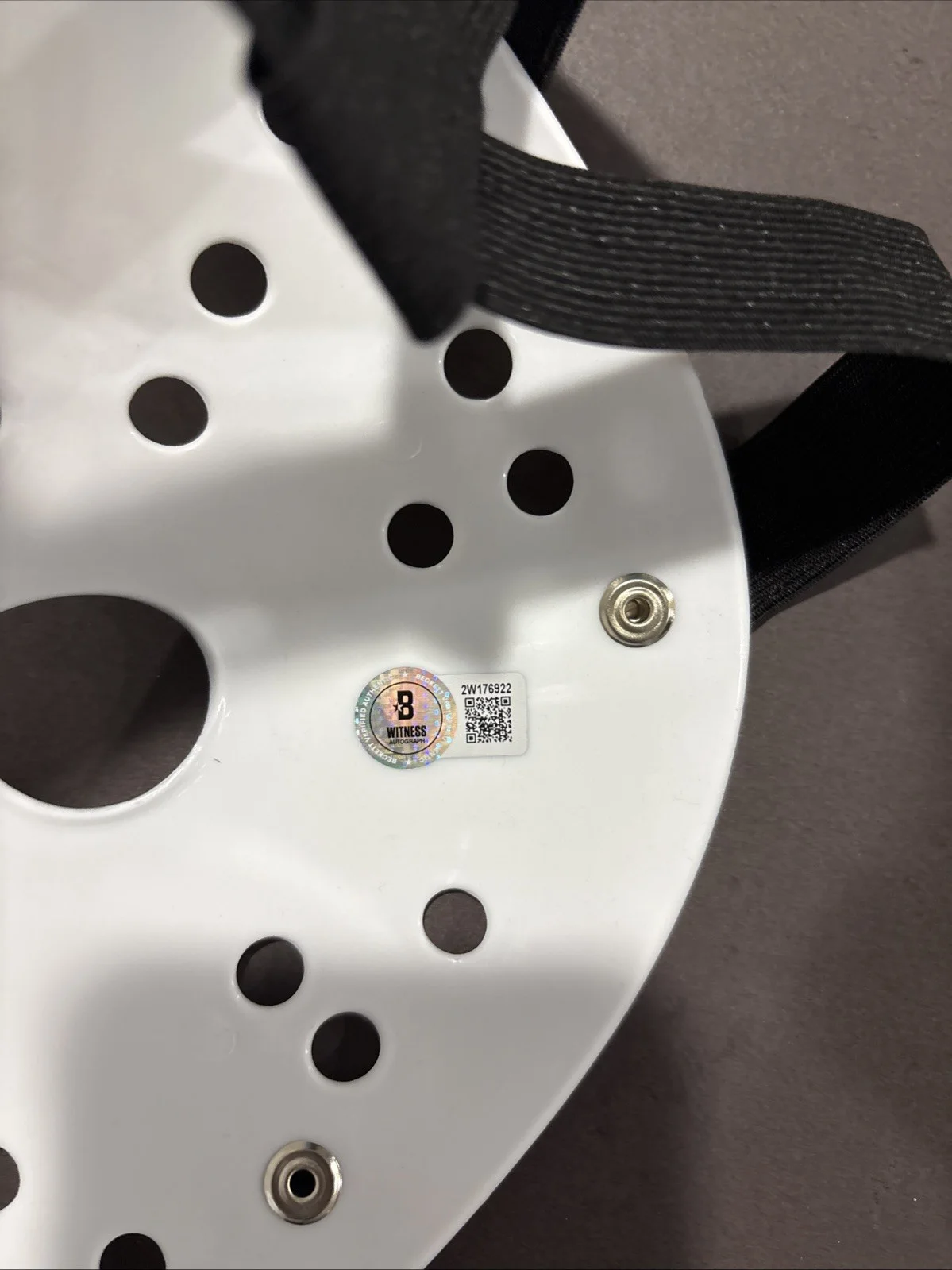 Kane Hodder, Alice Cooper, Ari Lehman — Alice Cooper-Kane Hodder-Ari Lehman Signed Replica Friday the 13th Masks-Beckett, image 5