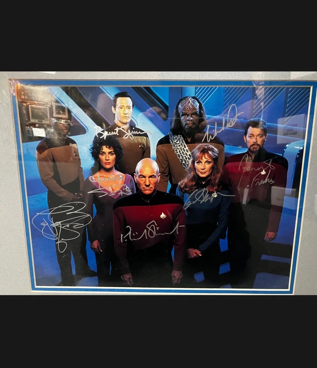 Star Trek Next Gen Crew Signed Framed Photo, image 2