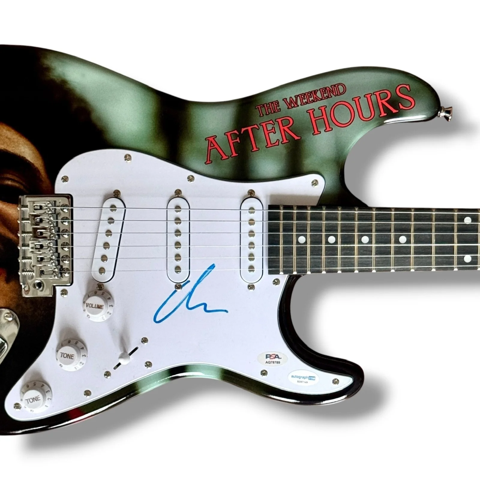 The Weekend Signed Guitar Custom Graphics PSA COA After Hours Blinding Lights, image 2
