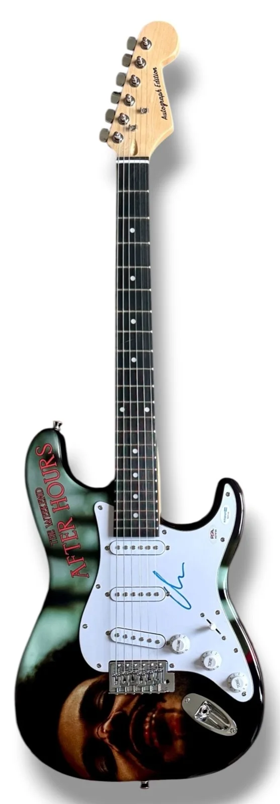 The Weekend Signed Guitar Custom Graphics PSA COA After Hours Blinding Lights, image 3