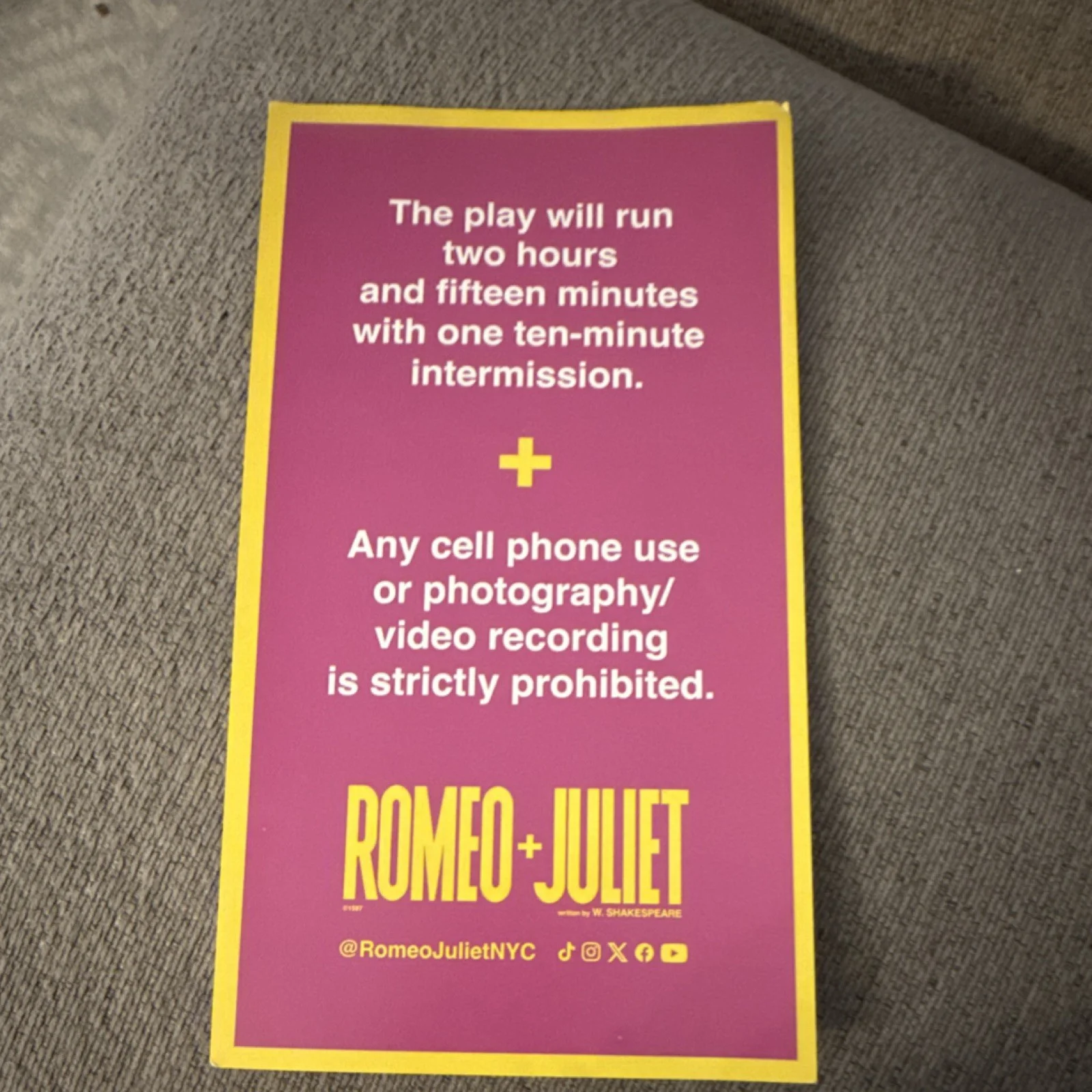 Kit Connor, Rachel Zegler, Gabby Beans, Daniel Bravo Hernández — Romeo + Juliet Original Signed Playbill Circle in the Square Kit Connor cast, image 2