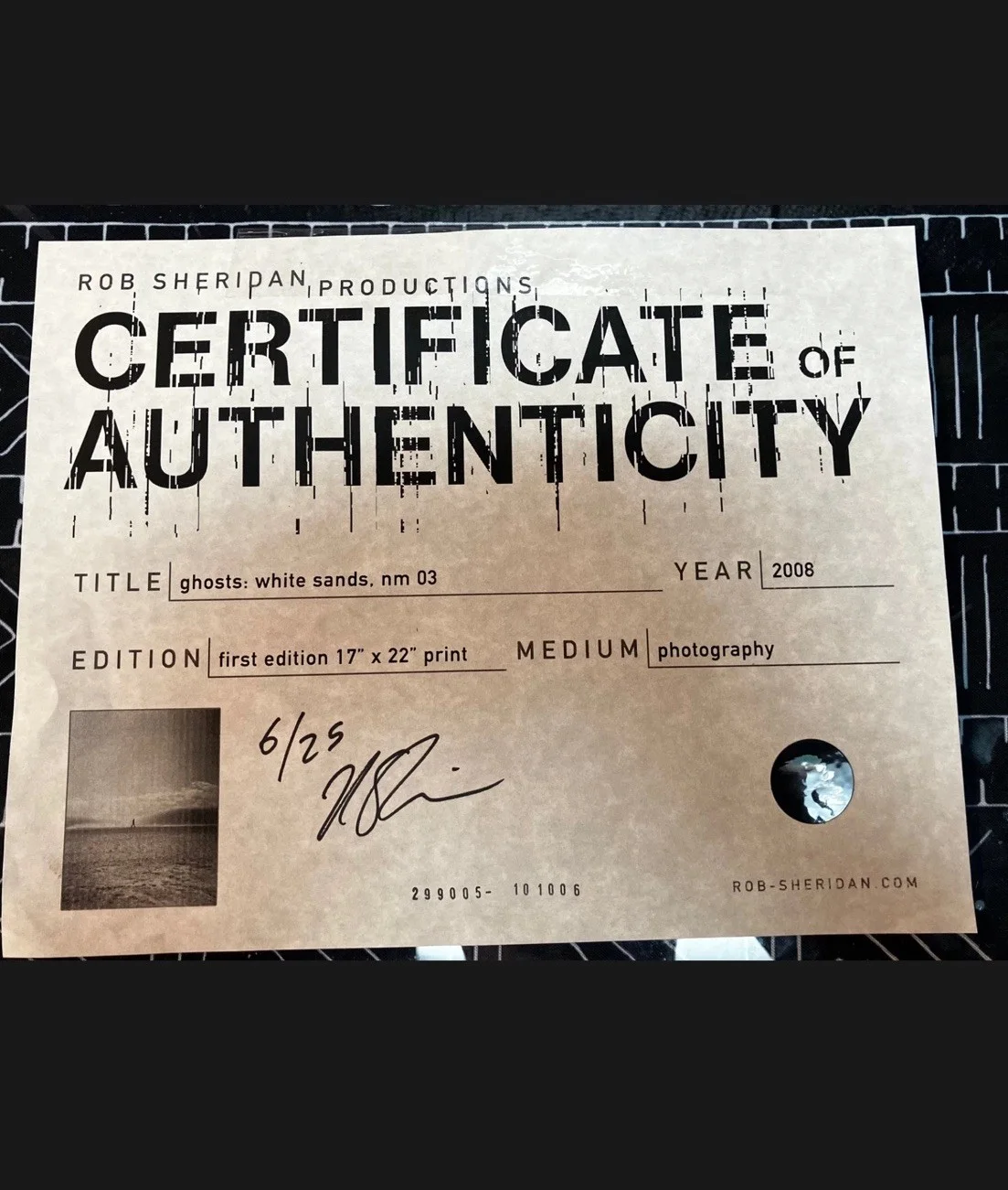 Rob Sheridan Signed Framed Photo W/ COA, image 3