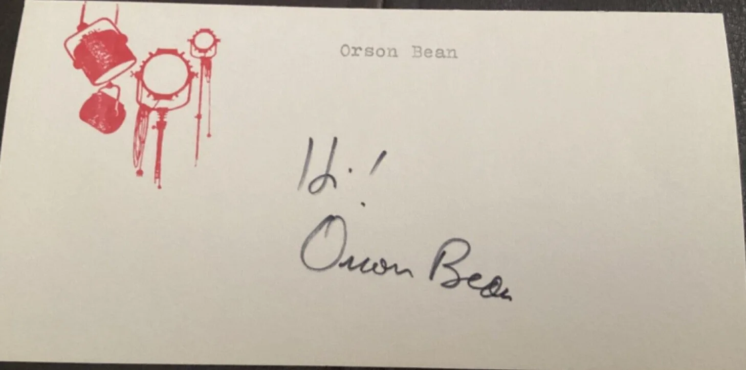 ORSON BEAN — Actor ORSON BEAN Personally Autographed Signed MOVIE THEATER Card FreeShip
