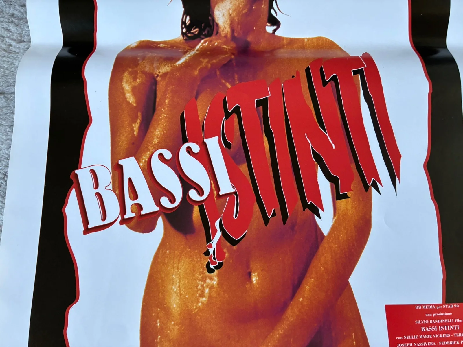 Original Vintage Italian Adult Film Poster - base instincts, изображение 4