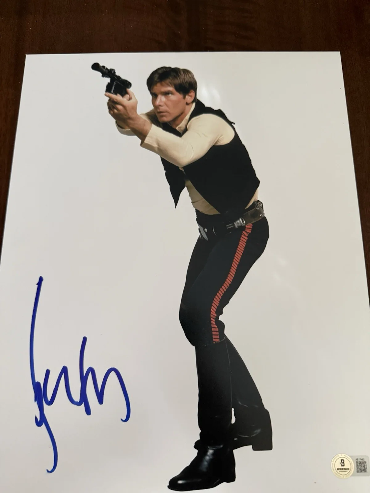 HARRISON FORD — HARRISON FORD HAND SIGNED STAR WARS AUTOGRAPH BECKETT BAS LOA HAN SOLO 11x14, изображение 2