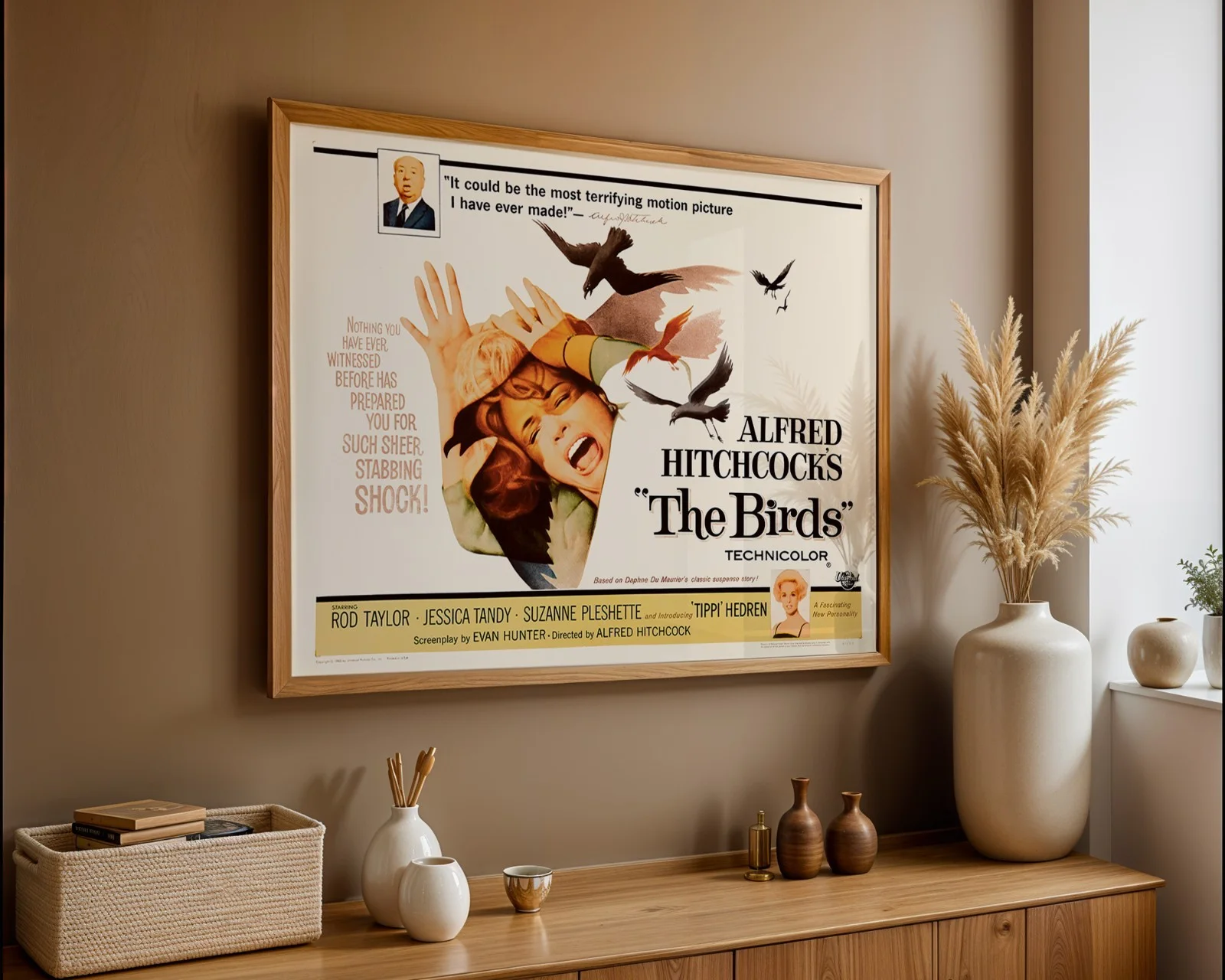 The Birds - 1963 Hitchcock Horror / Thriller Restored 30" x 40" UK Quad Poster, изображение 3