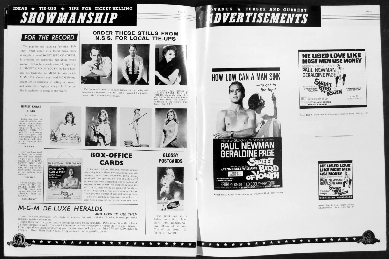 SWEET BIRD OF YOUTH 1962 Paul Newman, Geraldine Page, Shirley Knight PRESSBOOK, изображение 2