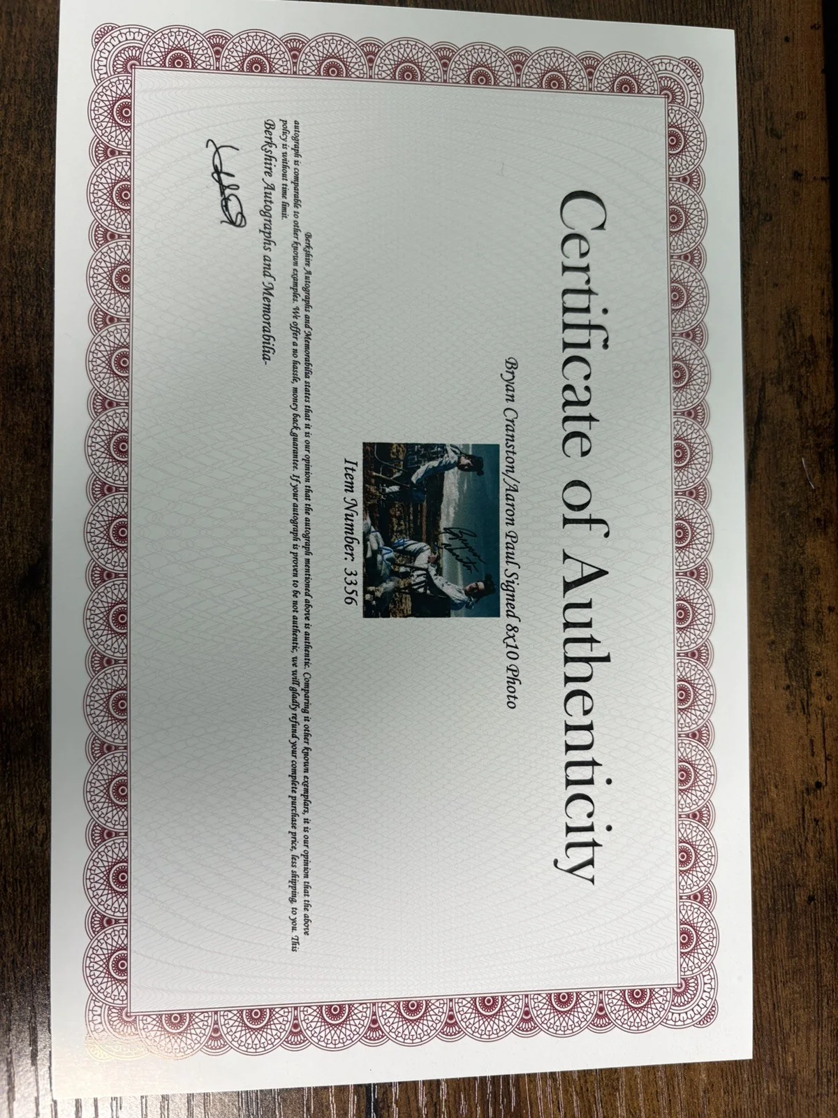 Brian Cranston — Bryan Cranston, Aaron Paul Signed BREAKING BAD 8x10" Authentic Autographs w/COA, image 4