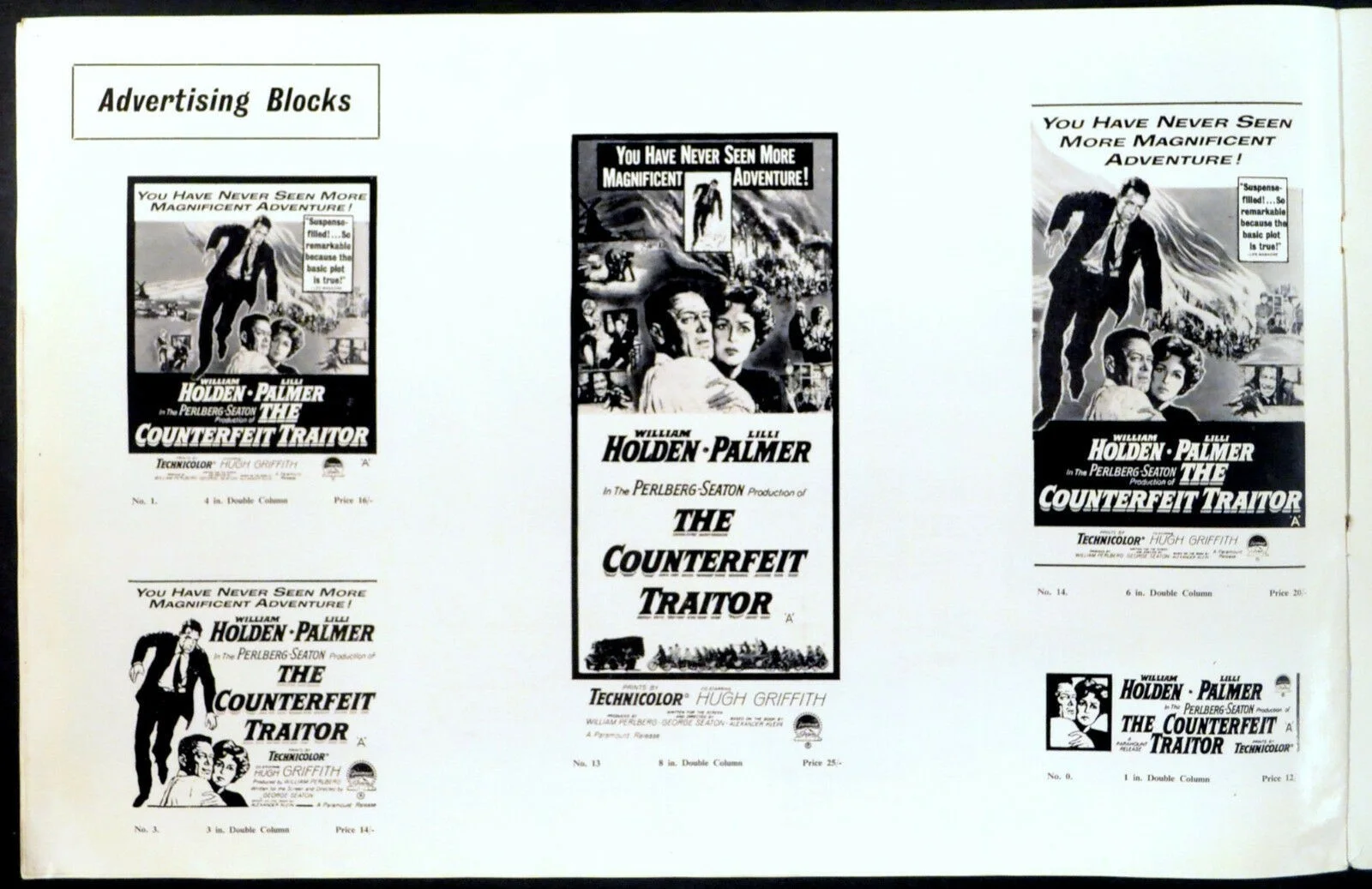 COUNTERFEIT TRAITOR 1962 William Holden Lilli Palmer Hugh Griffith CAMPAIGN BOOK, изображение 3