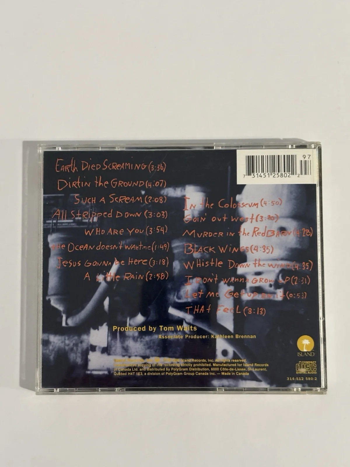 Tom Waits Bone Machine CD Signed Autographed JSA COA LOA, image 5