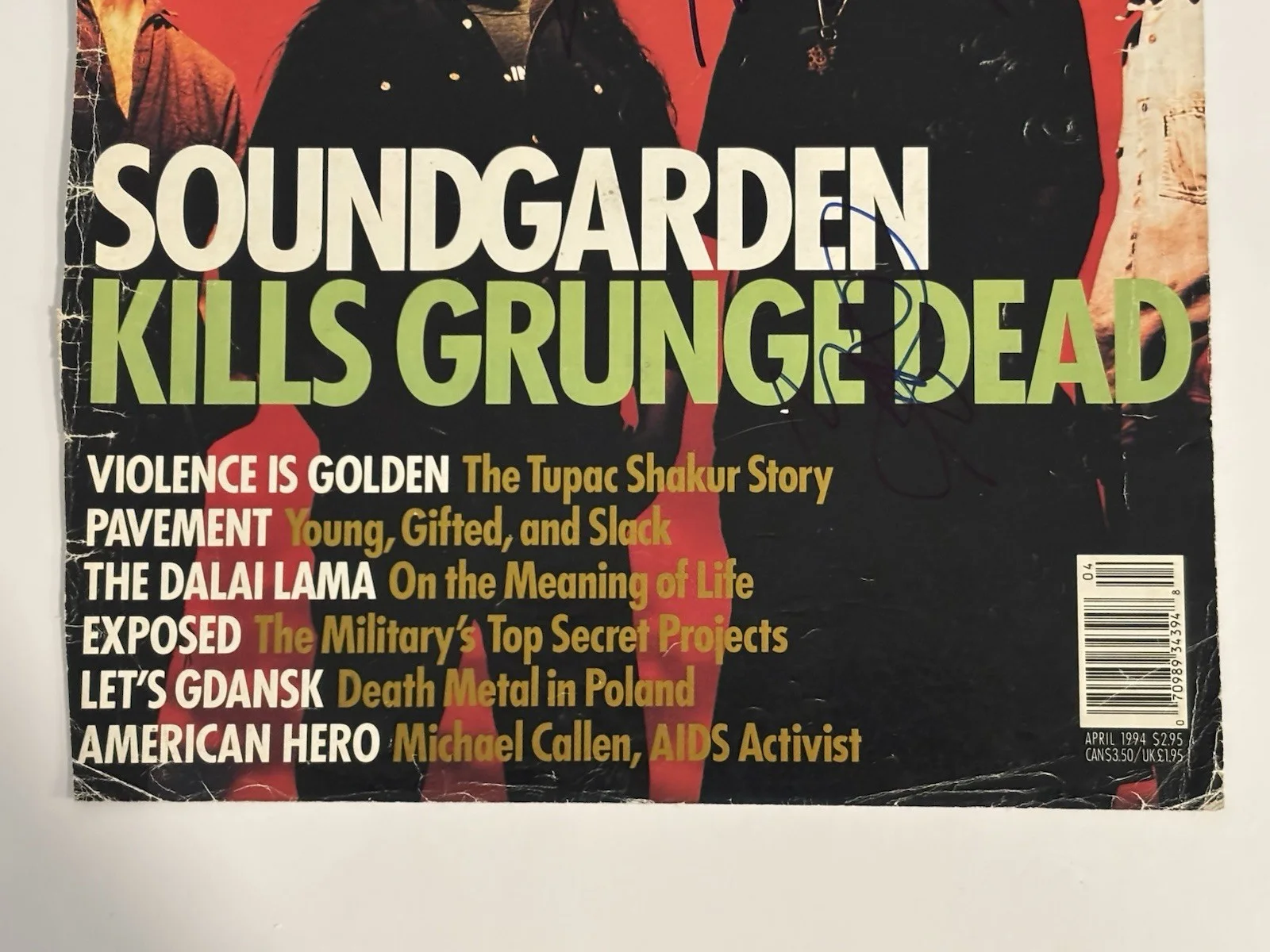 Soundgarden Spin Magazine Cover Signed Autographed JSA COA LOA, image 3