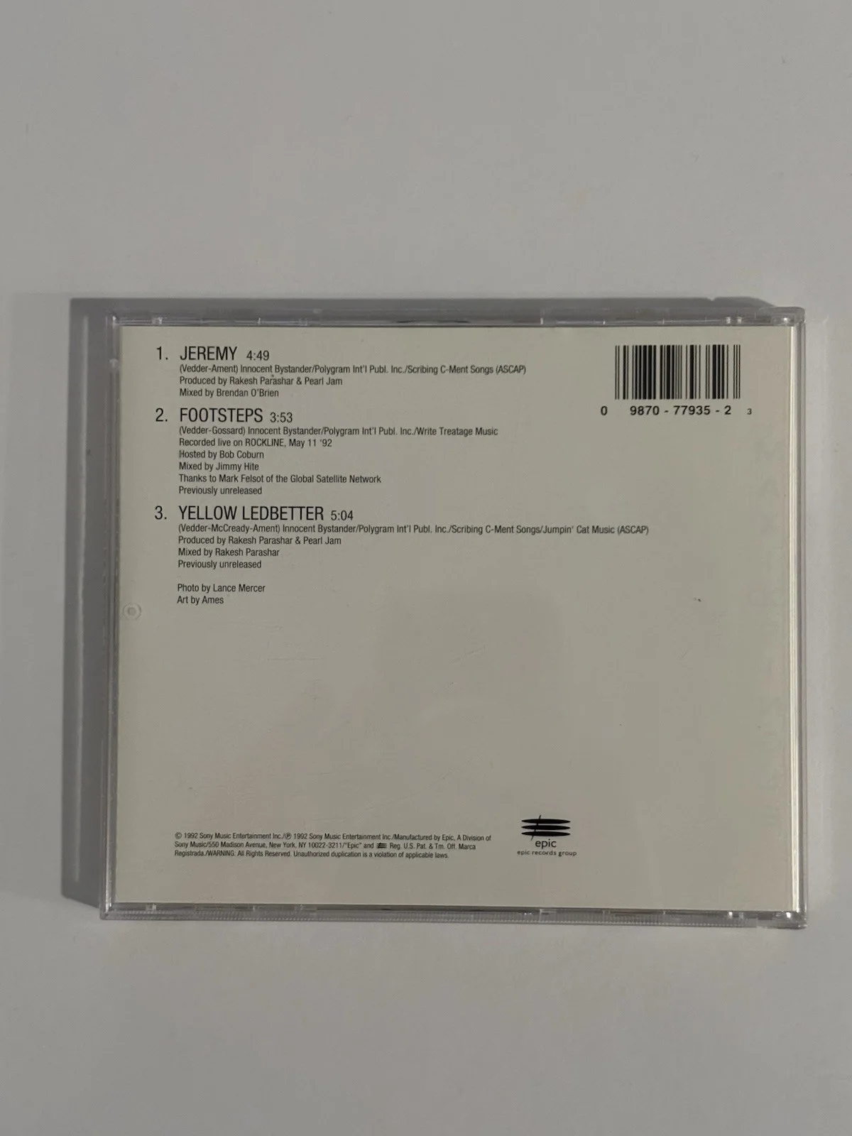 Pearl Jam Jeremy CD Eddie Vedder Signed Autographed JSA COA LOA, изображение 4