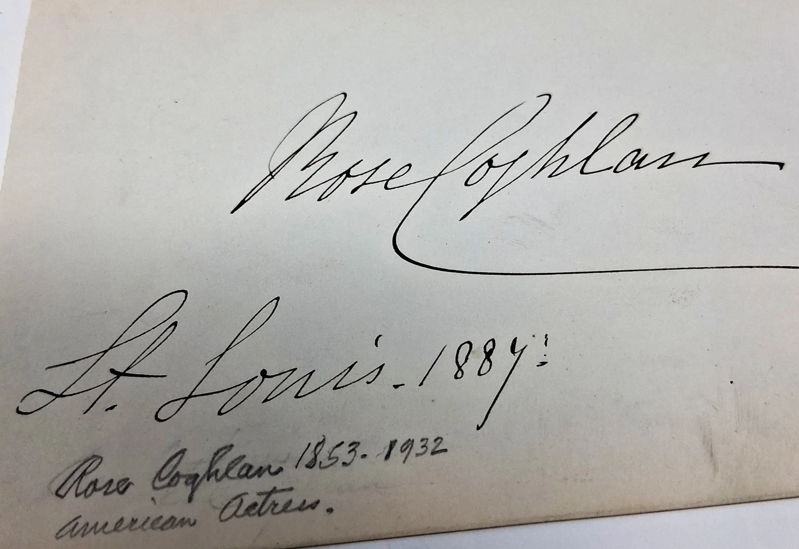 Antique Autograph of Rose Coghlan 1884 American Stage Actress, изображение 2