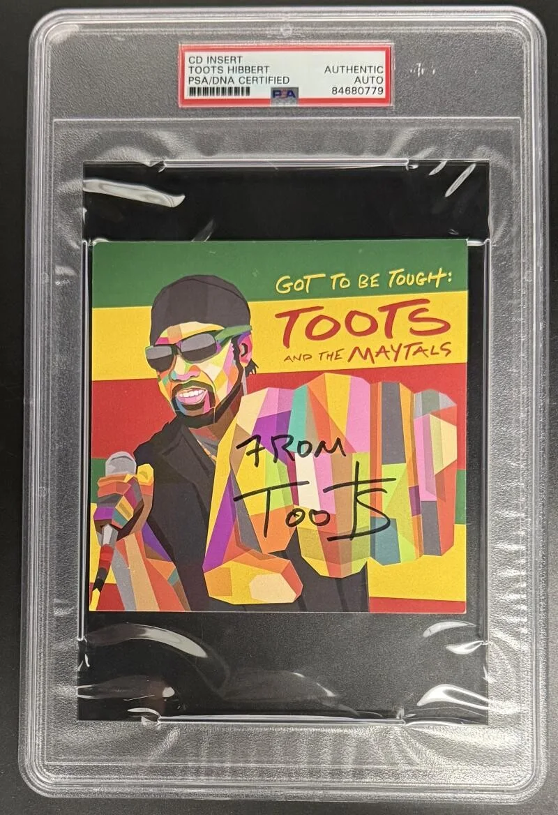 Toots Hibbert — Toots Hibbert Signed Autograph PSA/DNA Slabbed Maytals Be Tough CD Cover COA
