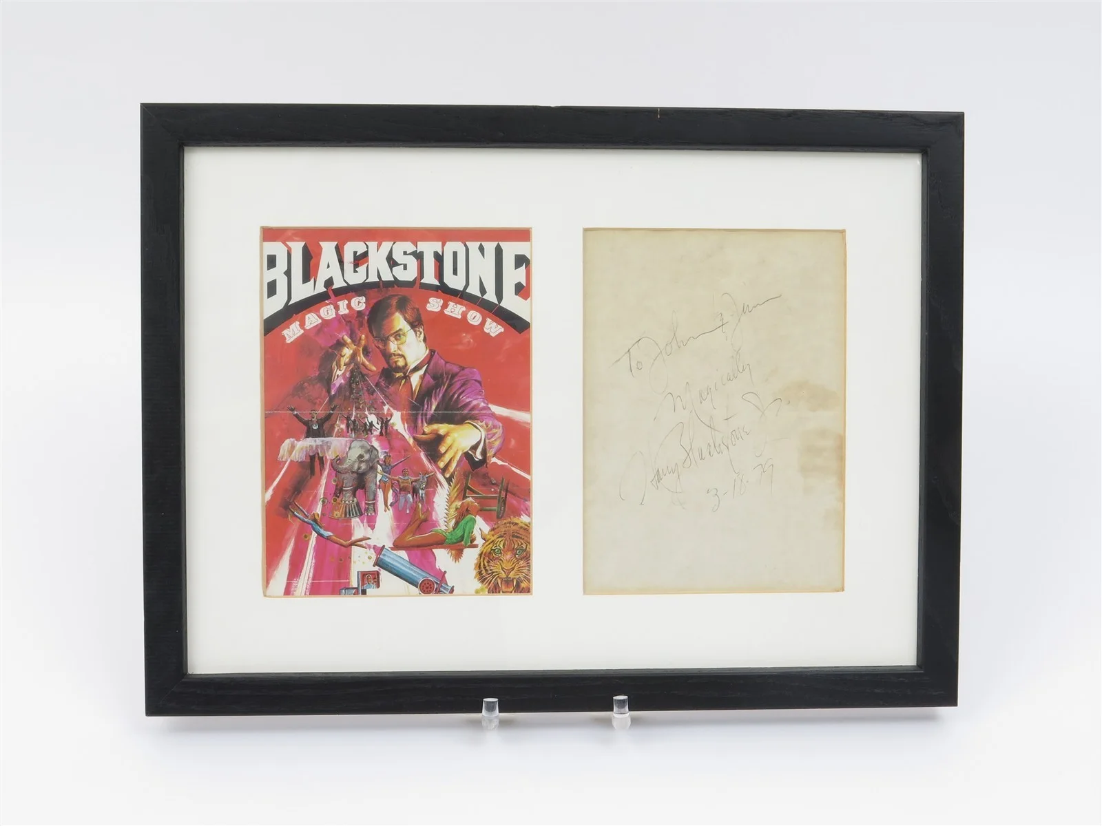 Harry Blackstone Jr — Framed Blackstone Magic Show Playbill Inscribed by Harry Blackstone Jr 1979