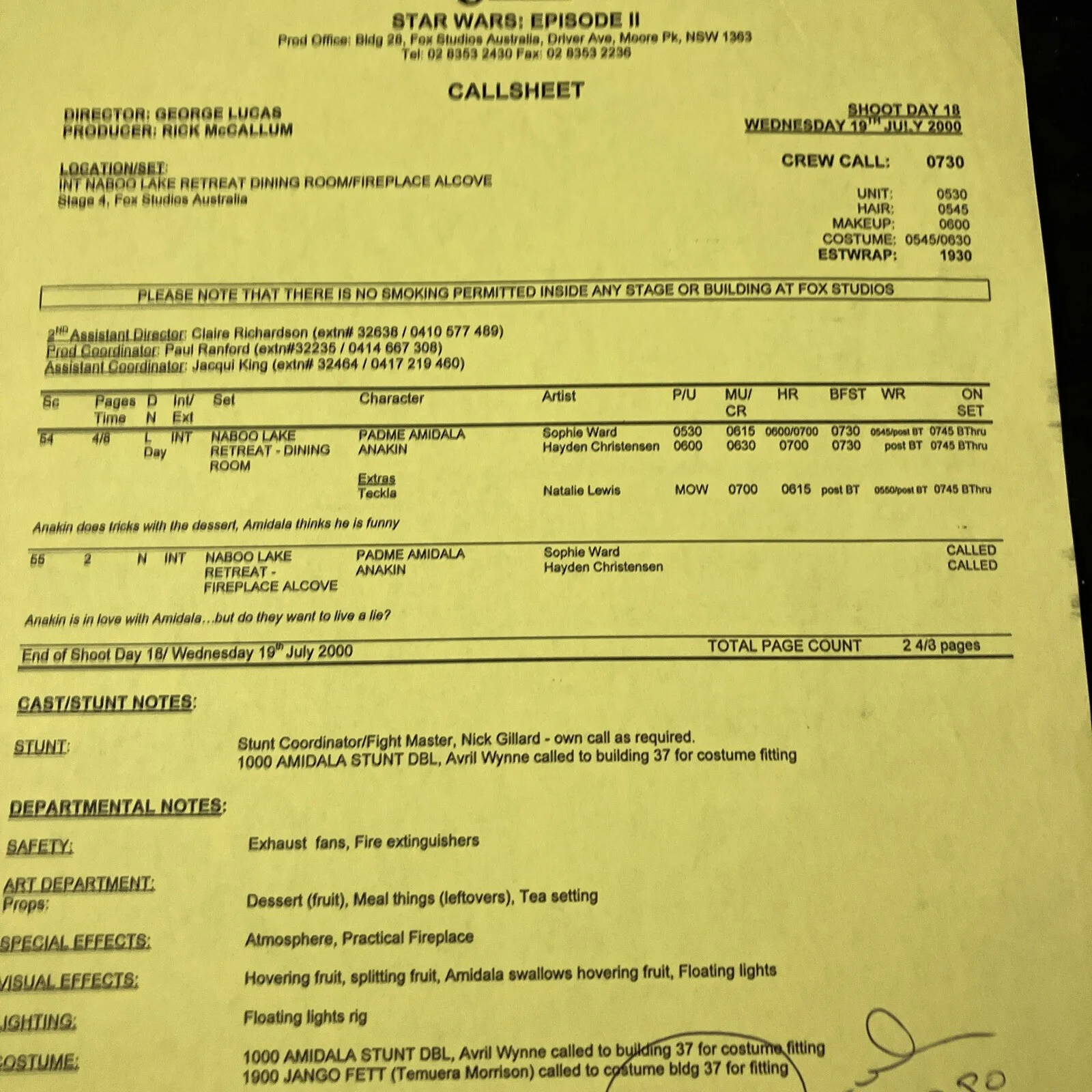 Anthony Daniels — Anthony Daniels personal collection signed paperwork Attack of the Clones lot1,, image 5