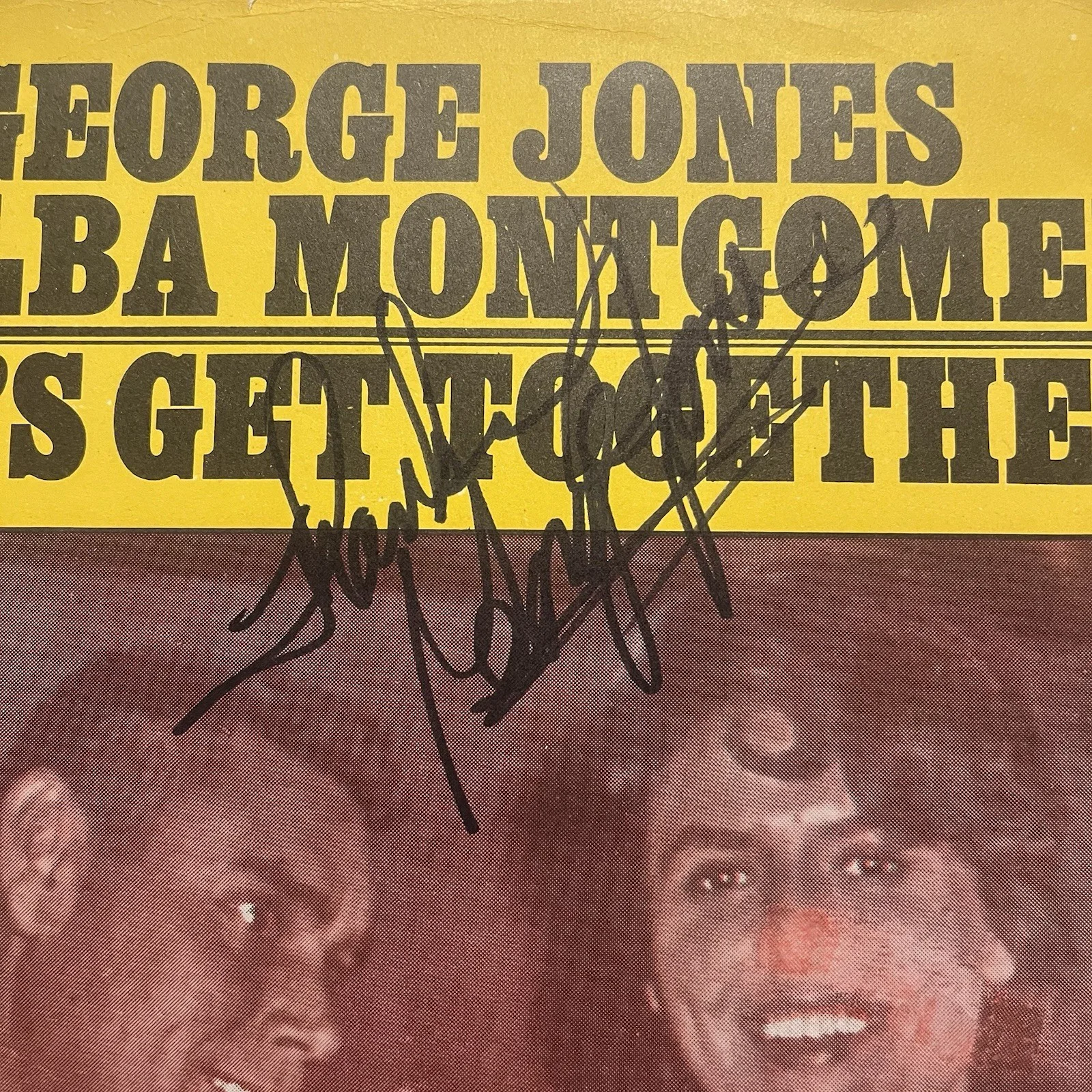 George Jones Signed Autographed Melba Montgomery Let’s Get Together Album Vinyl, изображение 2