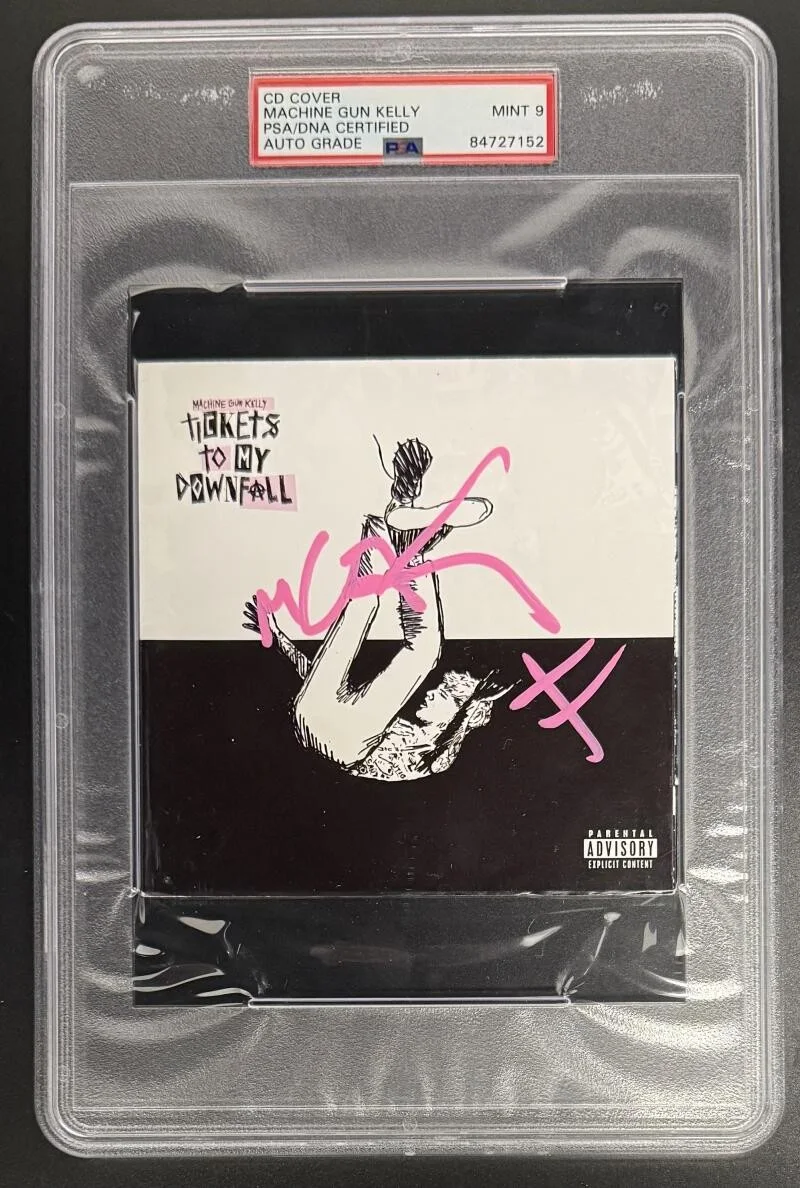Machine Gun Kelly — MGK Machine Gun Kelly Signed Autograph PSA/DNA Tickets Downfall CD Cover MINT 9