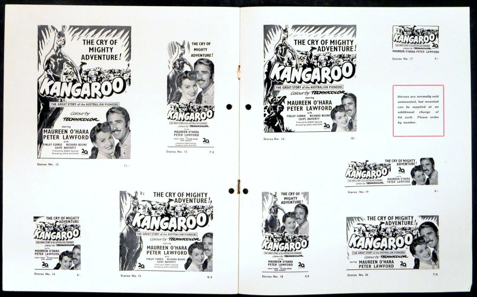 KANGAROO 1952 Maureen O'Hara, Peter Lawford, Finlay Currie UK PRESSBOOK, изображение 4