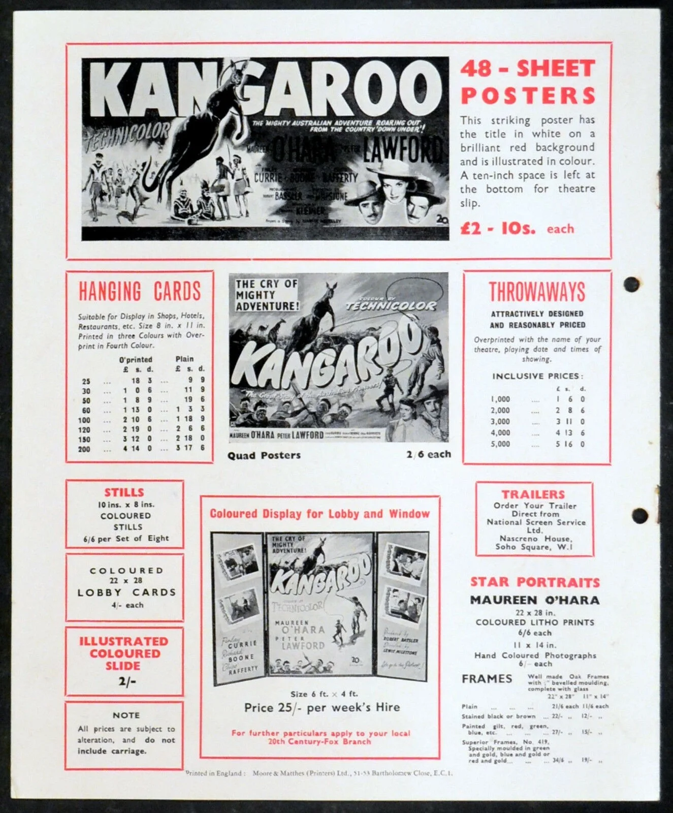 KANGAROO 1952 Maureen O'Hara, Peter Lawford, Finlay Currie UK PRESSBOOK, изображение 5