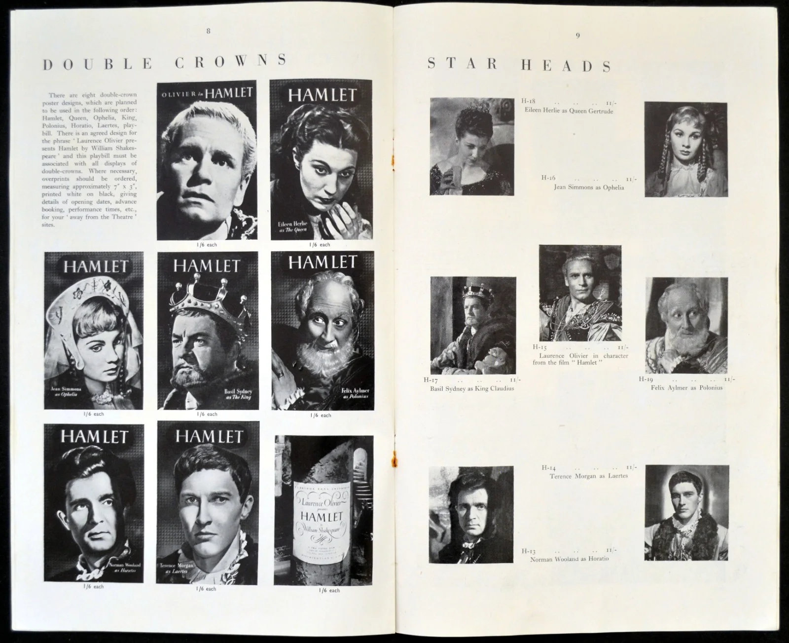 HAMLET 1948 Laurence Olivier, Jean Simmons William Shakespeare UK PRESSBOOK, изображение 5