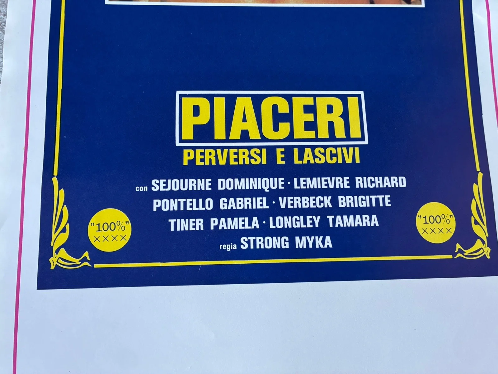 Original Vintage Italian Adult Film Poster - pleasures, изображение 3