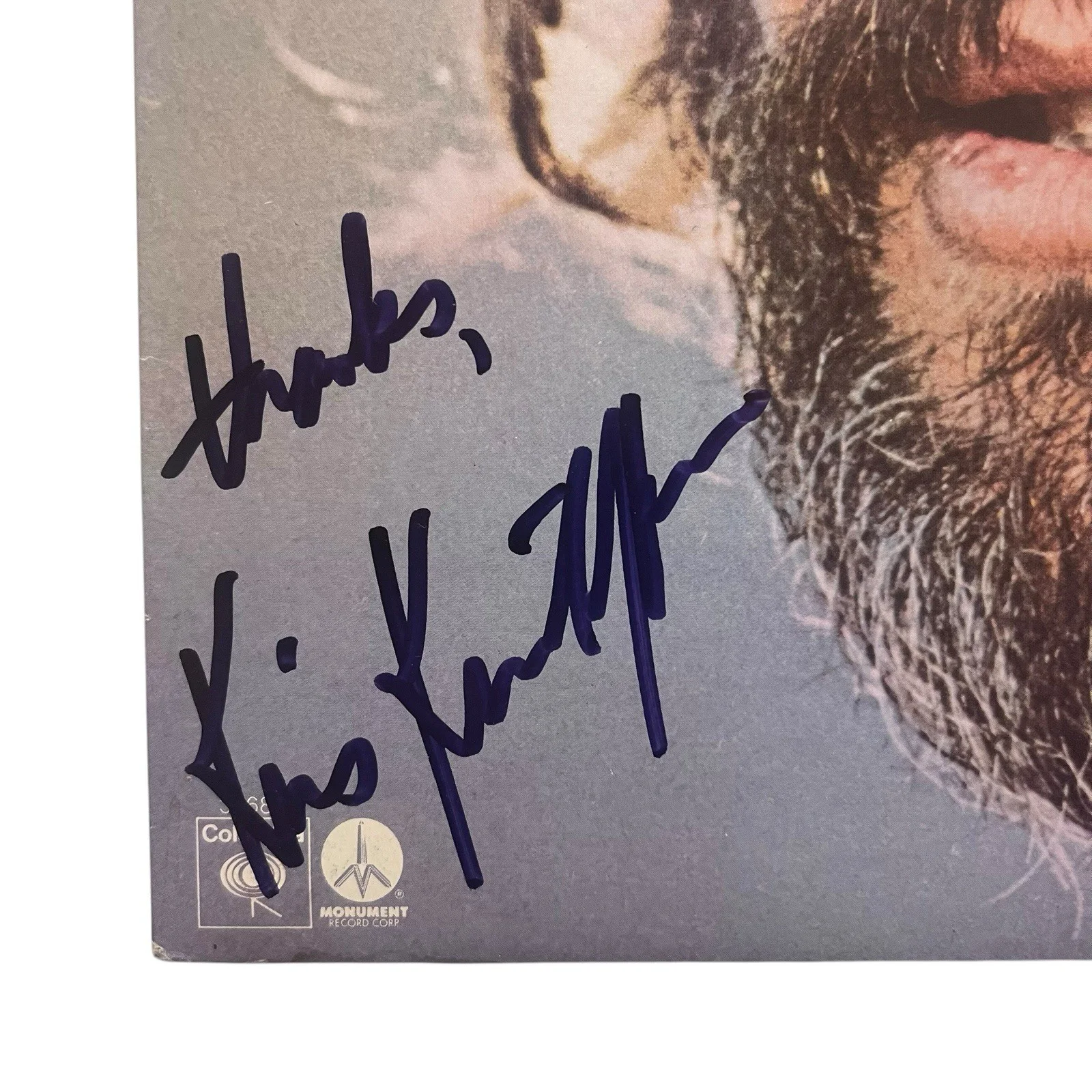 Kris Kristofferson Signed Autographed Songs Of Kristofferson Vinyl Record, изображение 2