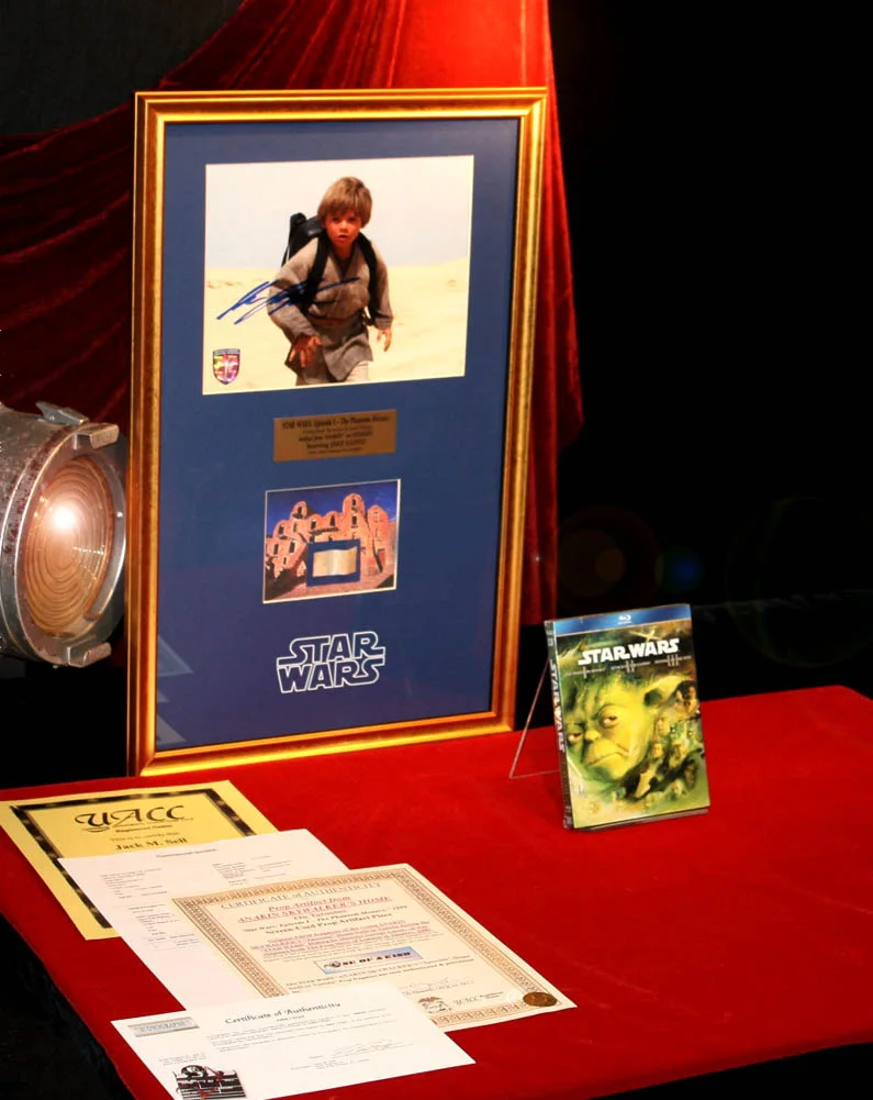 JAKE LLOYD signed STAR WARS Prop TATOOINE LUKE HOME, Free DEATH STAR! DVD, COA, изображение 2