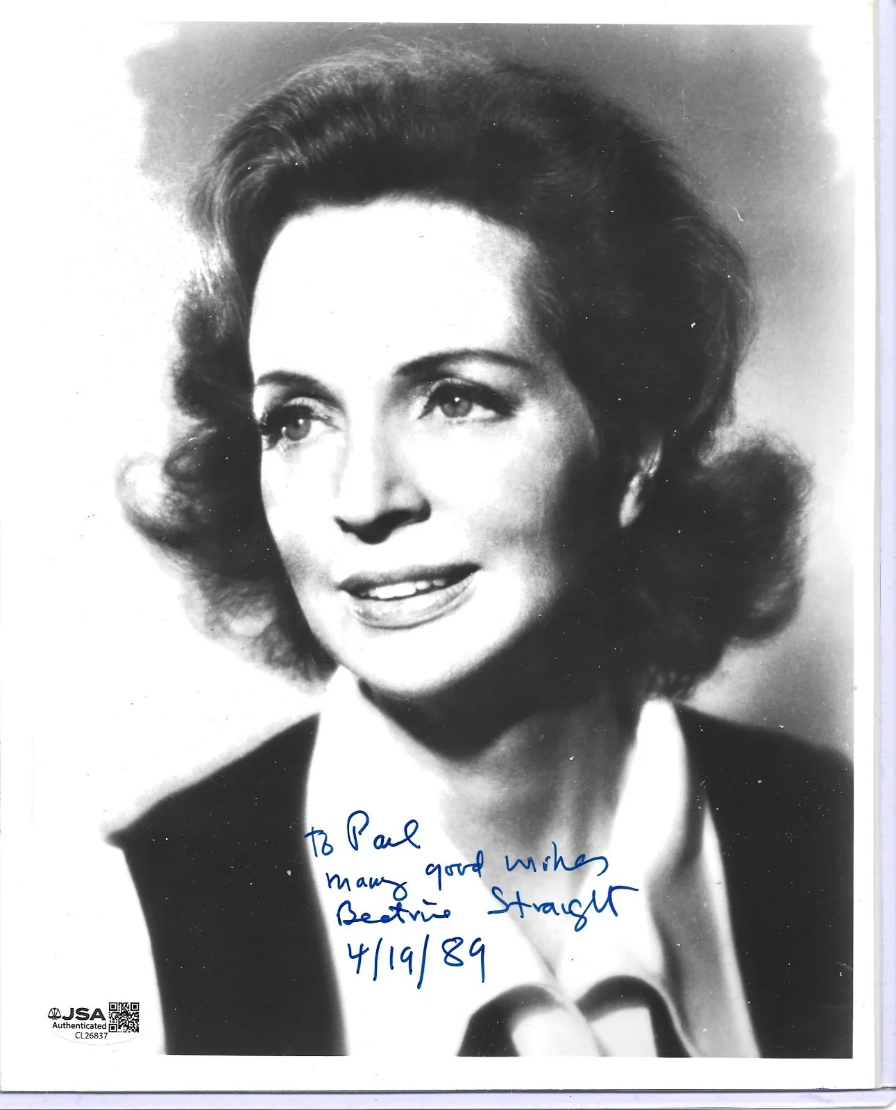 Beatrice Straight — Autographed Beatrice Straight photo JSA certified