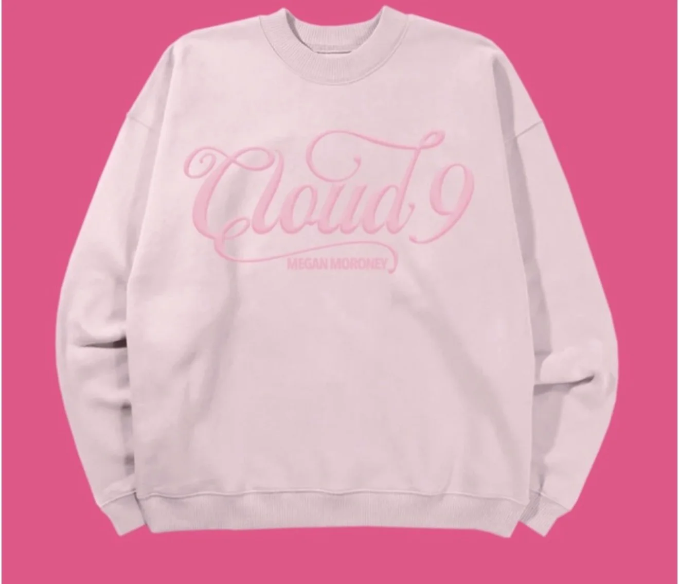 Megan Moroney Cloud 9 Pink Crewneck Sweatshirt Box Set with SIGNED CD!! Size M, image 3