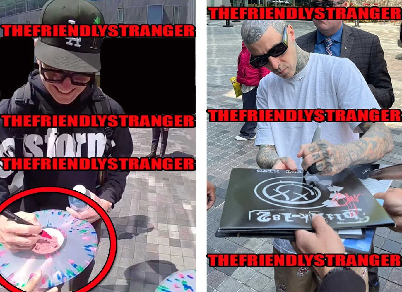 MARK HOPPUS, TRAVIS BARKER - BLINK 182 — MARK HOPPUS & TRAVIS BARKER signed "BLINK 182" VINYL RECORD Exact Proof JSA Rare, изображение 4
