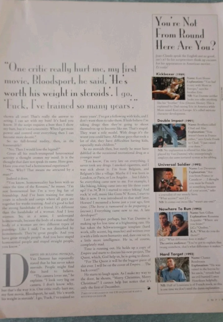 Jean - Claude Van Damme - 6 Page Original Article 1994, image 5