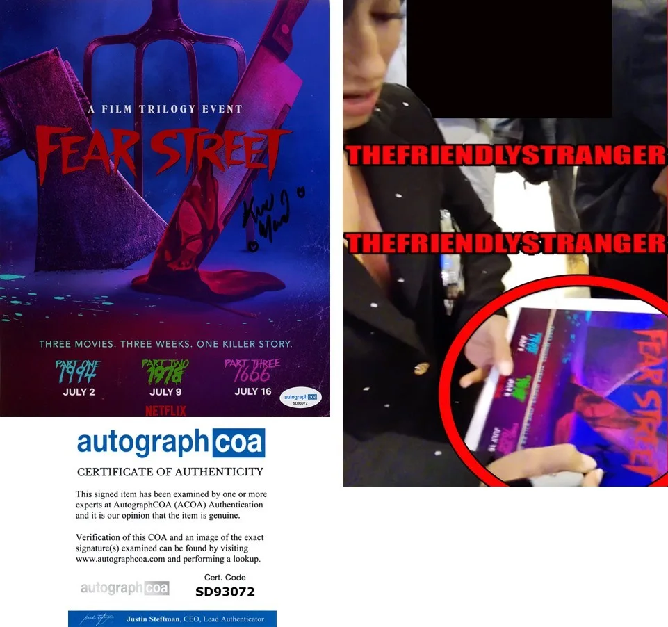 KIANA MADEIRA — Kiana Madeira signed "FEAR STREET" 8x10 Photo q Autographed PROOF Deena ACOA COA