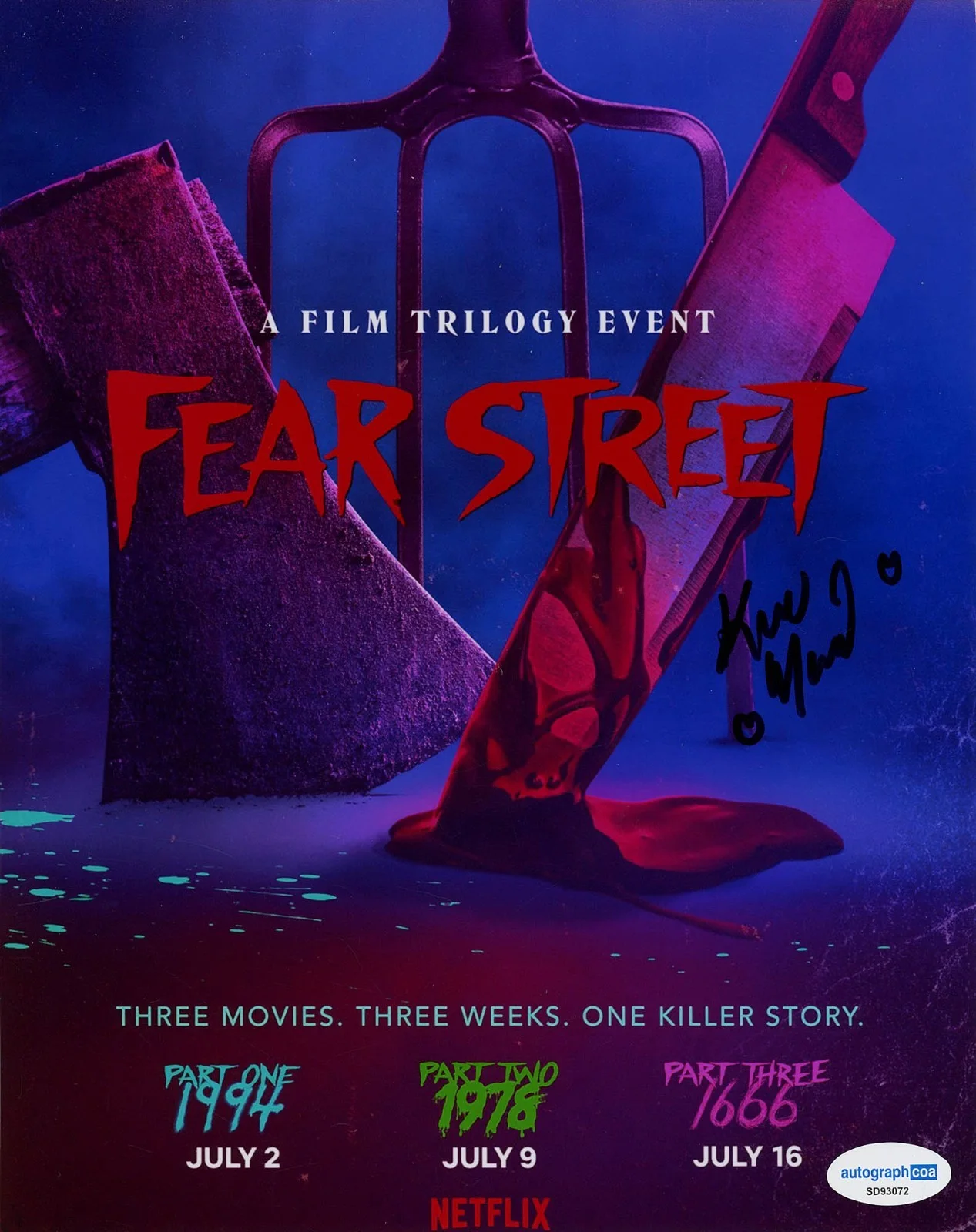 KIANA MADEIRA — Kiana Madeira signed "FEAR STREET" 8x10 Photo q Autographed PROOF Deena ACOA COA, изображение 4