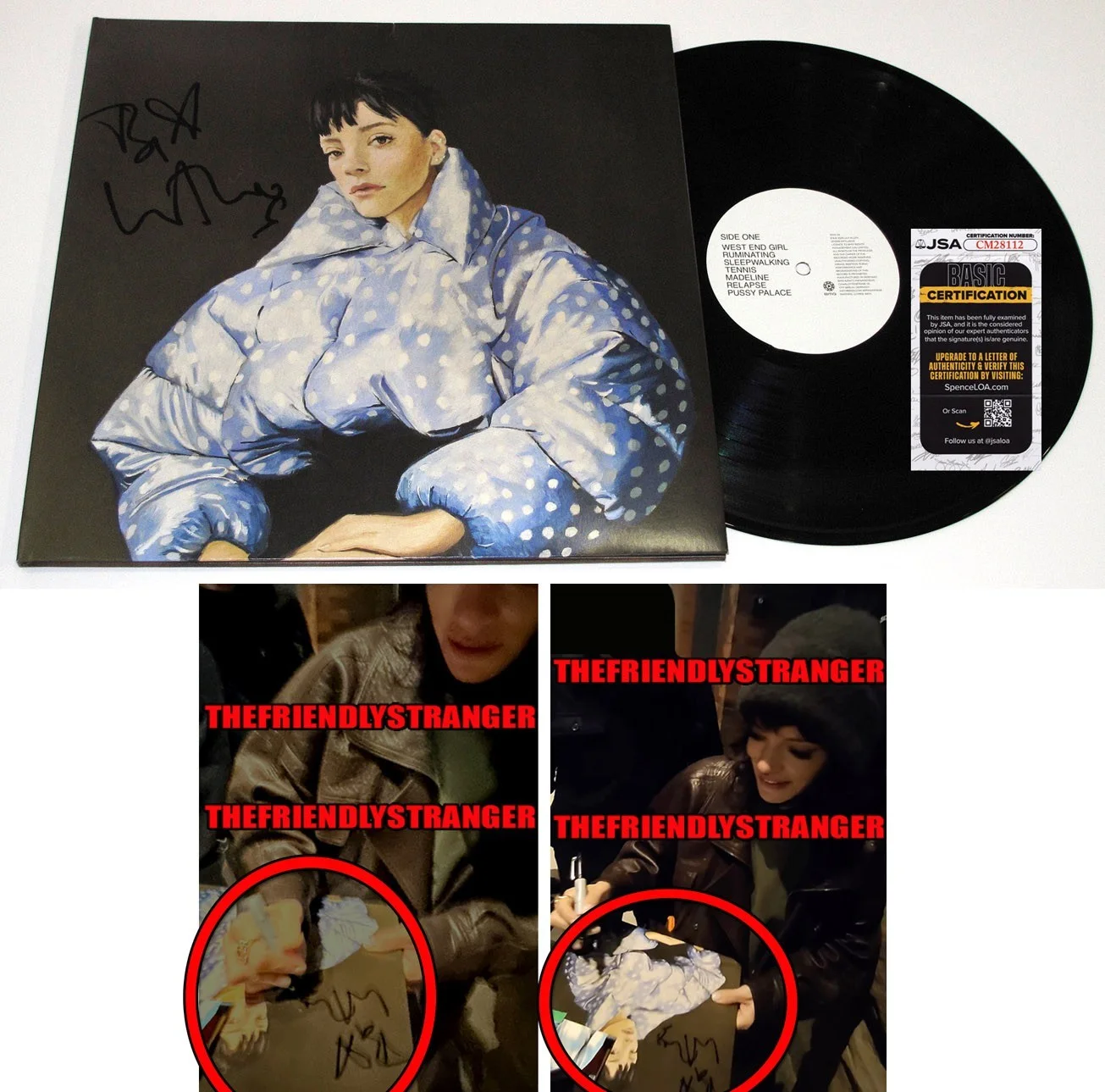 Lily Allen — Lily Allen signed "WEST END GIRL" Vinyl Album EXACT PROOF b Autographed JSA COA