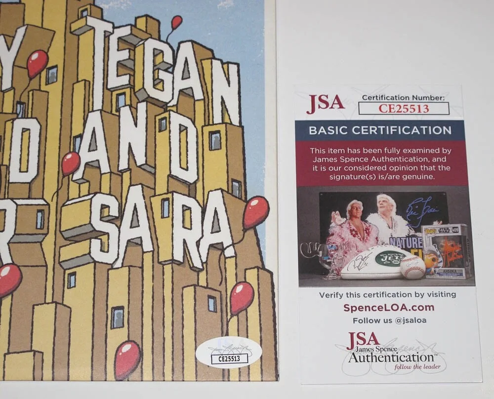 DALLAS GREEN City, Colour — Dallas Green CITY AND COLOUR signed TEGAN & SARA 7" Vinyl Album JSA COA Rare, изображение 3