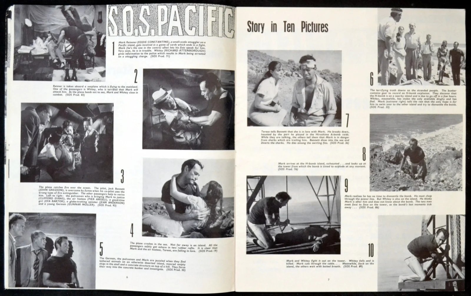 S.O.S. PACIFIC 1959 Eddie Constantine, Richard Attenborough UK PRESSBOOK, изображение 4