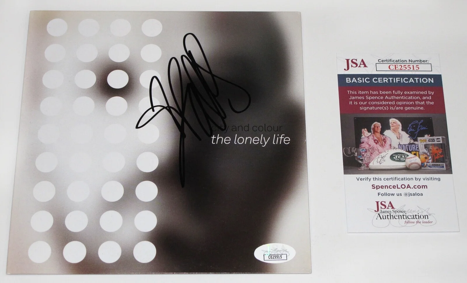 DALLAS GREEN City, Colour — Dallas Green CITY AND COLOUR signed THE LONELY LIFE 7" Vinyl Cover JSA COA Rare, изображение 4