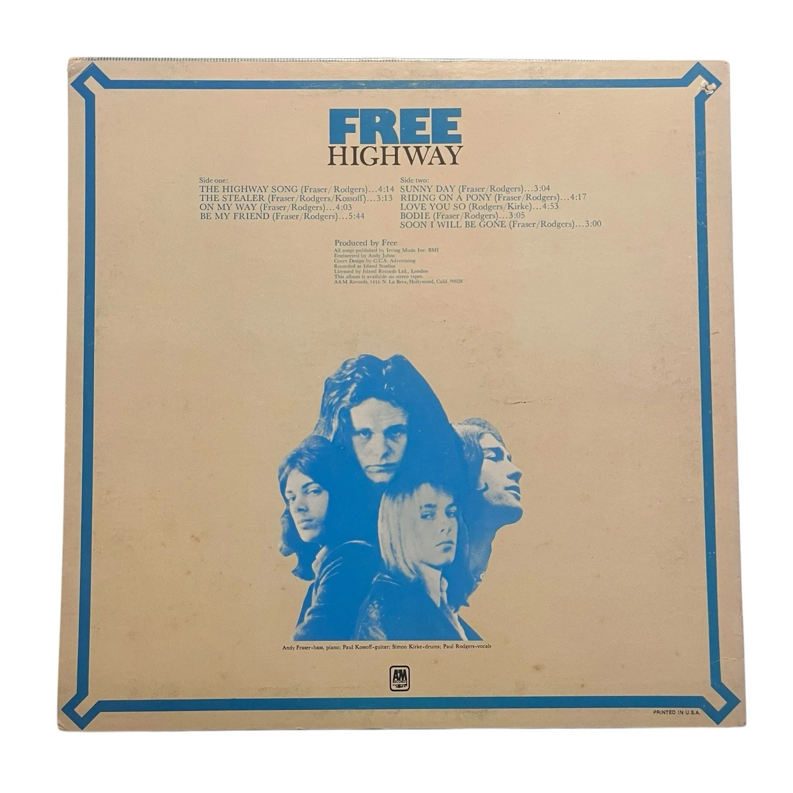 Free Paul Rodgers Simon Kirke Signed Autographed Highway Vinyl Album, image 4
