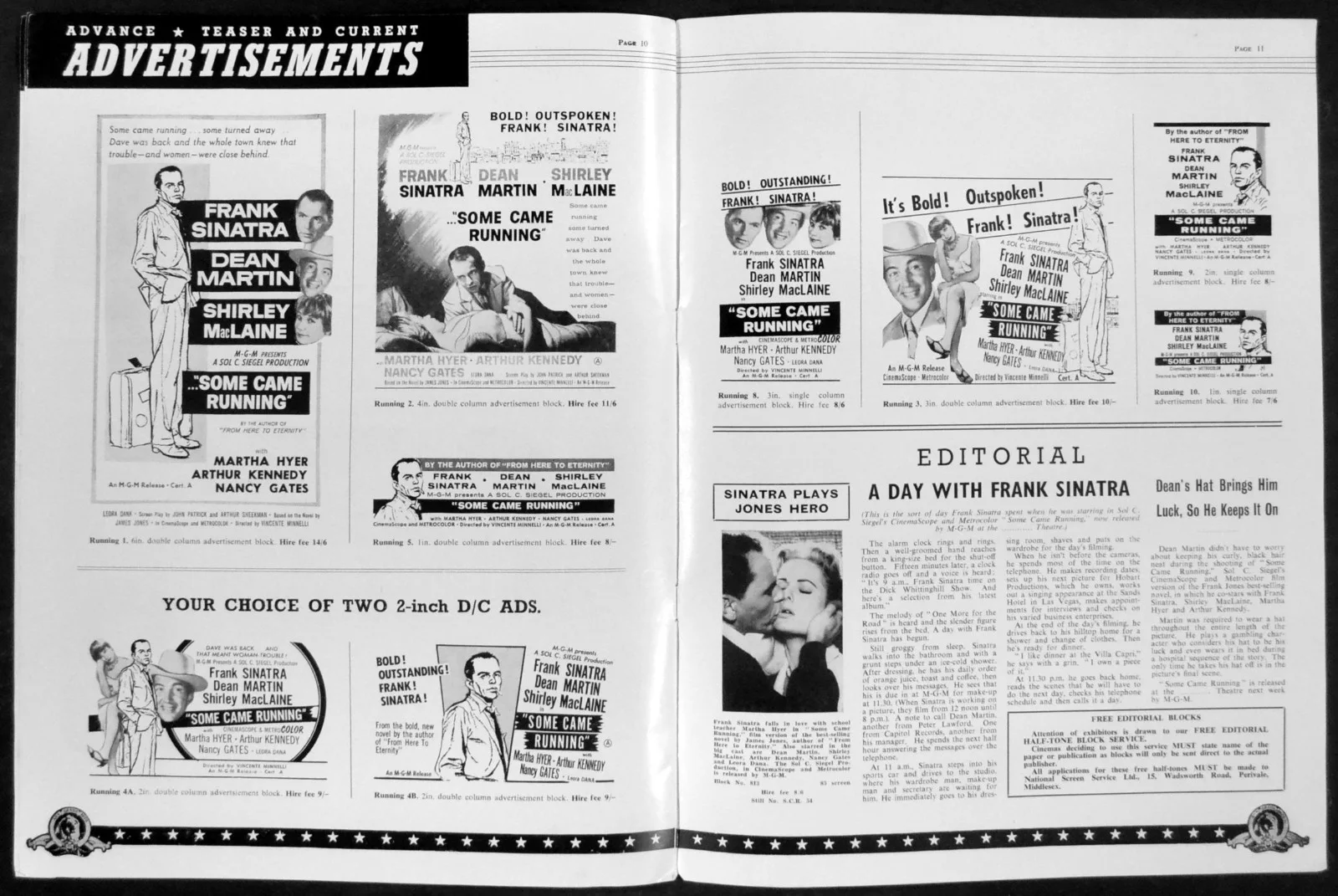 SOME CAME RUNNING 1958 Frank Sinatra, Dean Martin, Shirley MacLaine UK PRESSBOOK, image 2