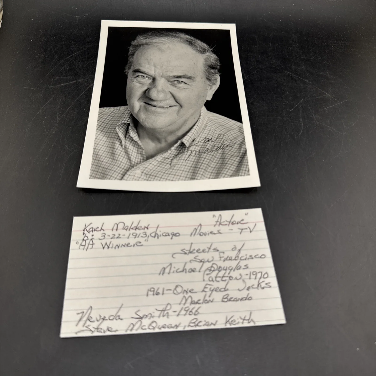 Karl Malden — Karl Malden Signed Photo Press Photograph 5”X7”