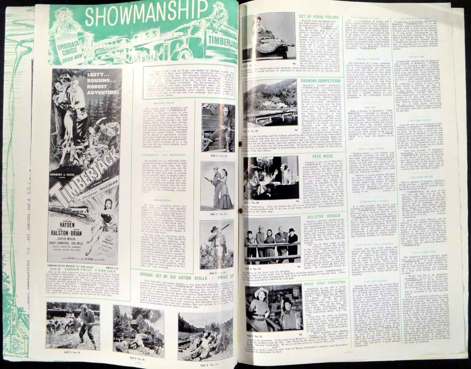 TIMBERJACK 1955 Sterling Hayden, Vera Ralston, David Brian UK CAMPAIGN BOOK, изображение 2