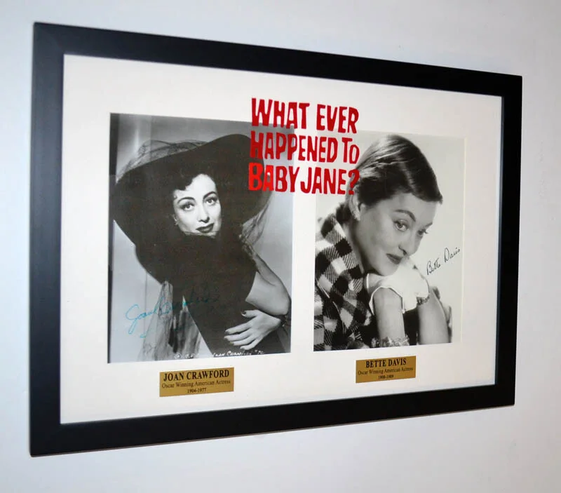 JOAN CRAWFORD, BETTE DAVIS — BETTE DAVIS & JOAN CRAWFORD " FEUD DVD " SIGNED AUTOGRAPHS, COA Frame, image 2
