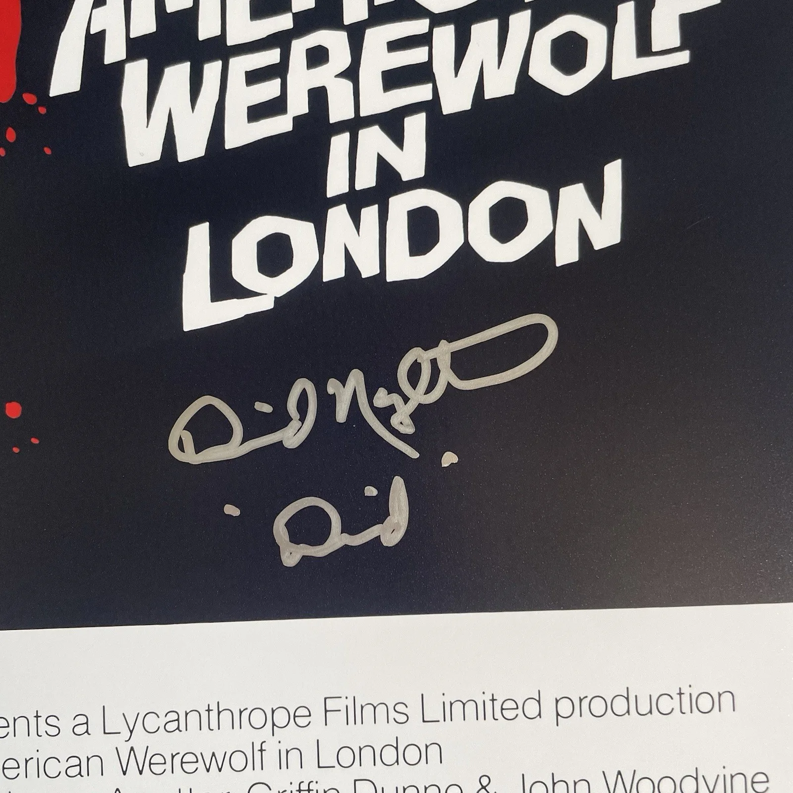 David Naughton Griffin Dunne — An American Werewolf in London 11x17 Cast Photo x2 Signed Dunne Naughton BECKETT, изображение 3