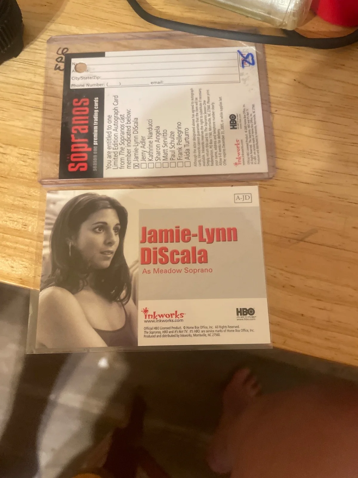 2005 Inkworks Sopranos autograph auto Jamie Lynn-DiScala Siegler A-JD uncirculat, изображение 2