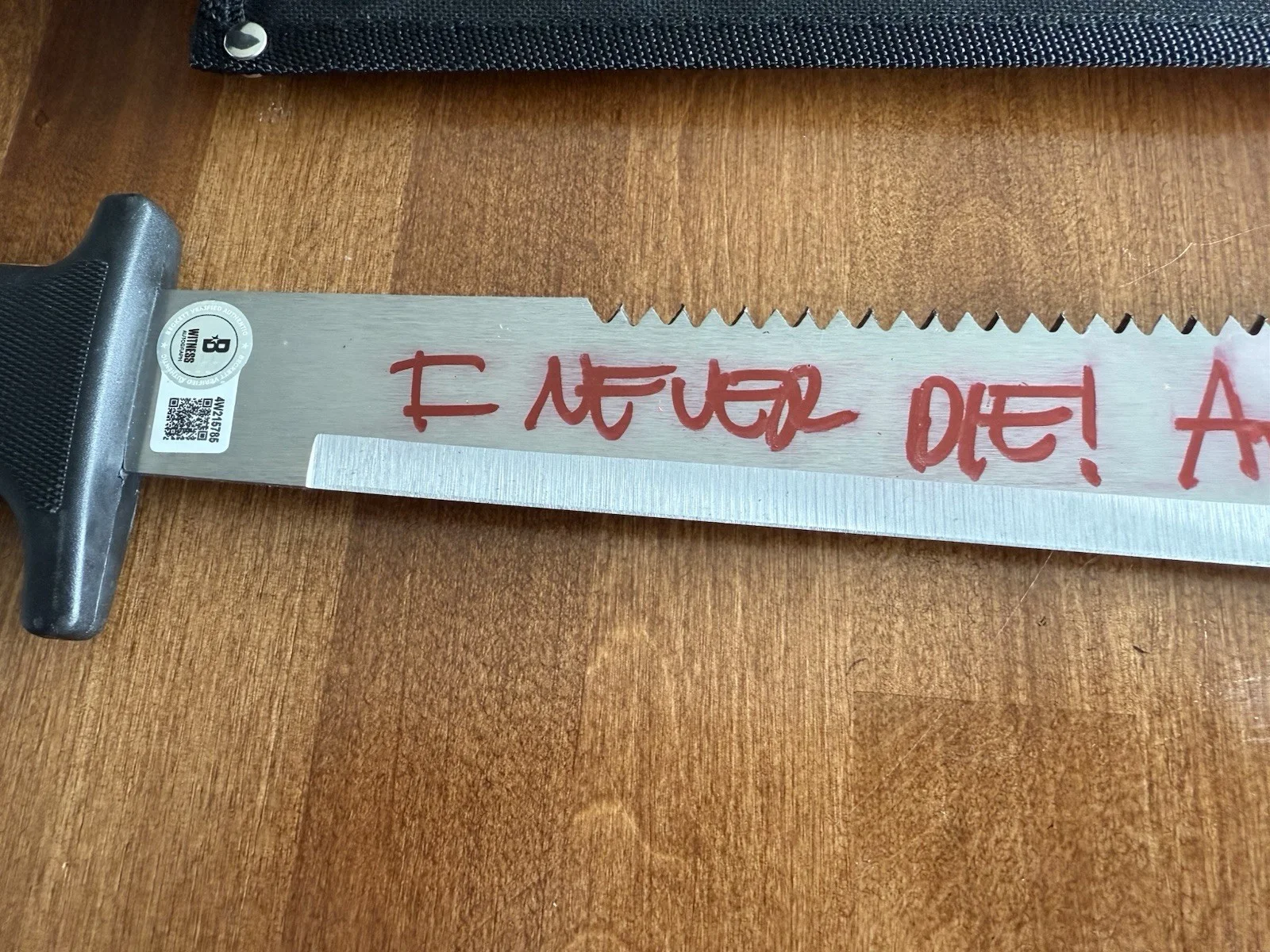 Ari Lehman — Ari Lehman Signed Inscribed (I Never Die & Jason 1) Machete Black Handle BECKETT, image 2