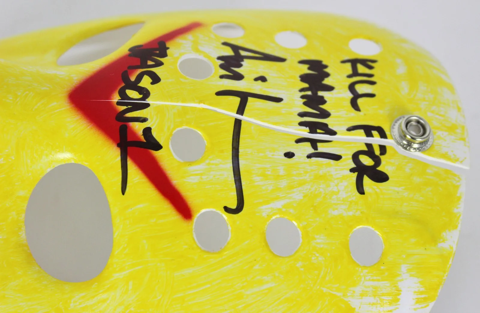 Ari Lehman — Ari Lehman Friday The 13th "Kill For Mama!" Signed Yellow Jason Mask BAS #D67491, изображение 4
