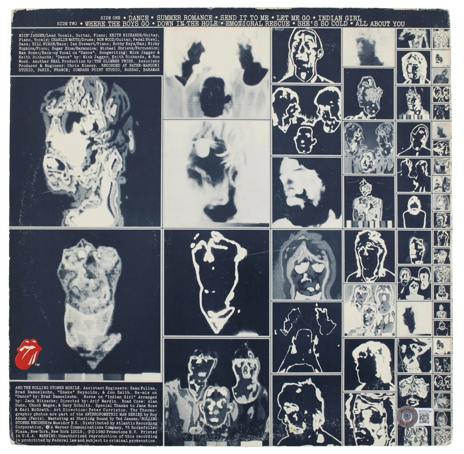 Ronnie Wood — Ronnie Wood The Rolling Stones Signed Emotional Rescue Album Cover BAS #BG82244, изображение 3