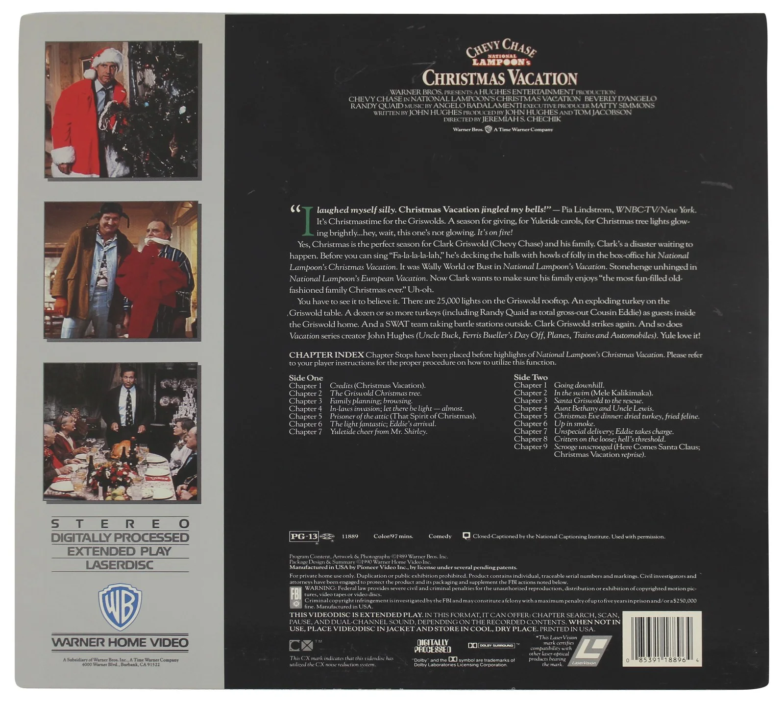 Chevy Chase — Chevy Chase Signed Christmas Vacation Laserdisc Cover W/Disk BAS Wit #WR44158, image 4