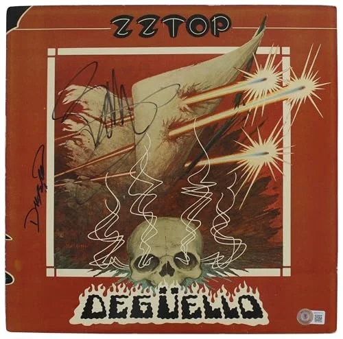 Dusty Hill, BIlly Gibbons — Dusty Hill & BIlly Gibbons ZZ Top Signed Deguello Album Cover BAS #AB77711, изображение 5